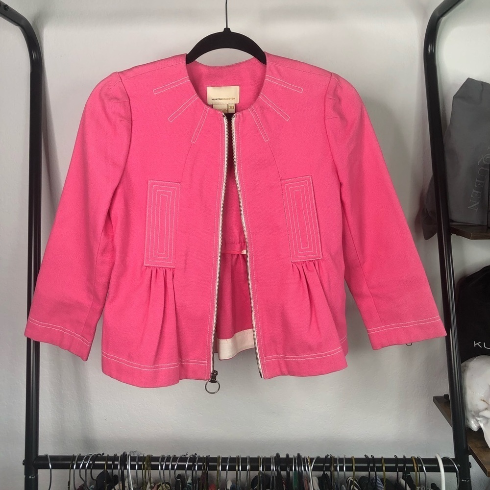 Bcbg Max Azria Collection Bubblegum Pink Zip Up Jacket